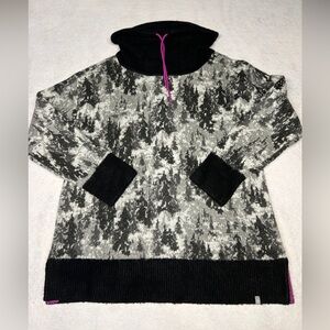 NWOT Talbots Large Snowy Trees Funnel‎ Neck Sweater